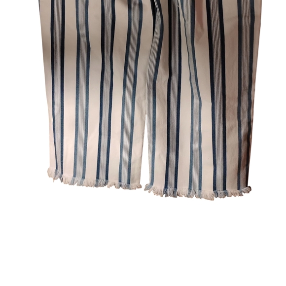 KanCan Striped Flare & Wide Leg Jeans - White and Blue - Picture 8 of 13